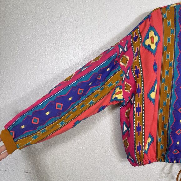 Vintage Southwest Jacket Top Women Large Western Southwestern Crop Shacket Retro - Picture 4 of 10